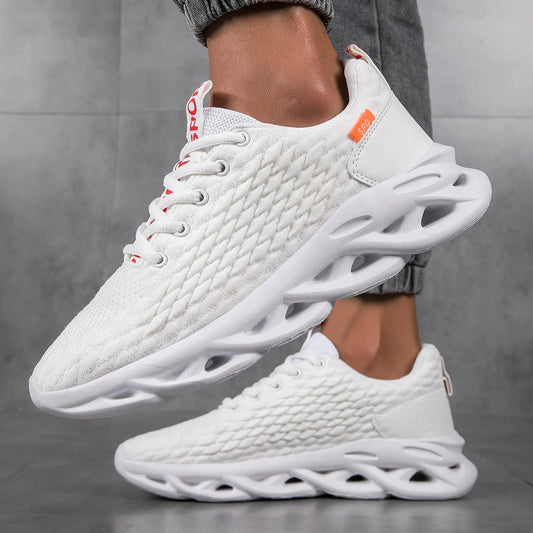 MAEDEF Summer Men's High Quality Sneaker Casual Sport Tennis Shoes Solid Color Breathable Lace-up Outdoor Running Training Shoes