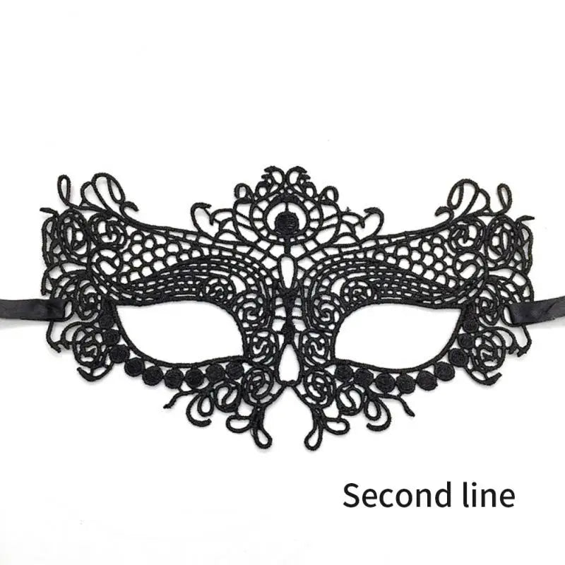 Women Carnival Mask Hollow Lace Masquerade Face Mask Princess Prom Party Props Black Eye Mask Halloween Costume for Women