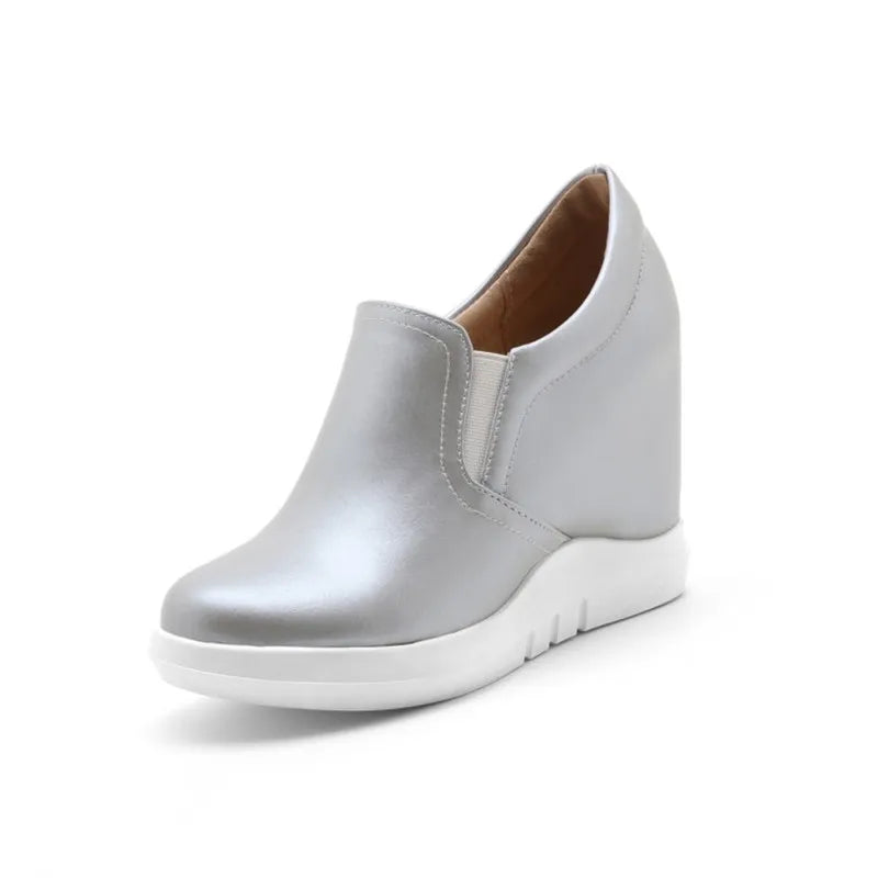 Hidden Platform Wedges Sneakers Women Spring Autumn Casual Shoes On Platform Comfort Wedge Heels Red White Sneaker Female