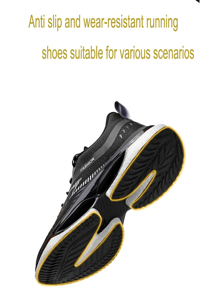 Air Cushion Carbon Plate Sports Running Shoes Men Breathable Lightweight Women's Comfortable Athletic Nonskid Sneakers