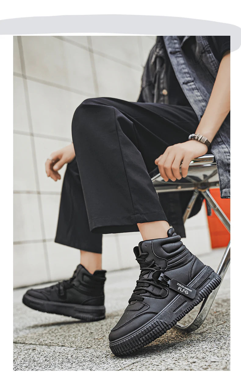 Casual Sneaker High-top Male Sneakers Loafers Shoes for Men Skateboard Sports and Leisure Wear-resistant Non-Slip All-match New