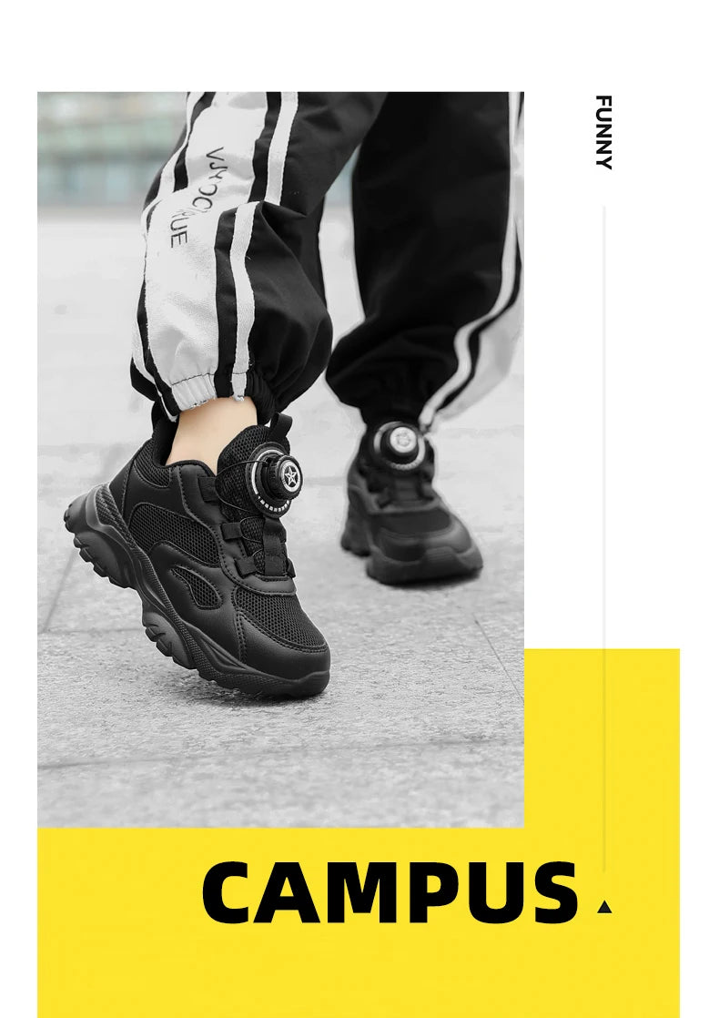 Kids Shoes Boy Casual Sneakers Platform Comfortable Black White Child School Sports Tenis Boy Shoes Children's Basketball Shoes