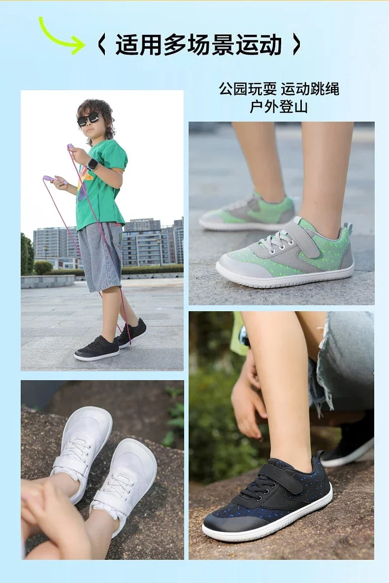 Kids Wide Barefoot Shoes Boys Girls Minimalist Sneakers Toddler Lightweight Non Slip Narutal Children Walking Shoes Skate Flat