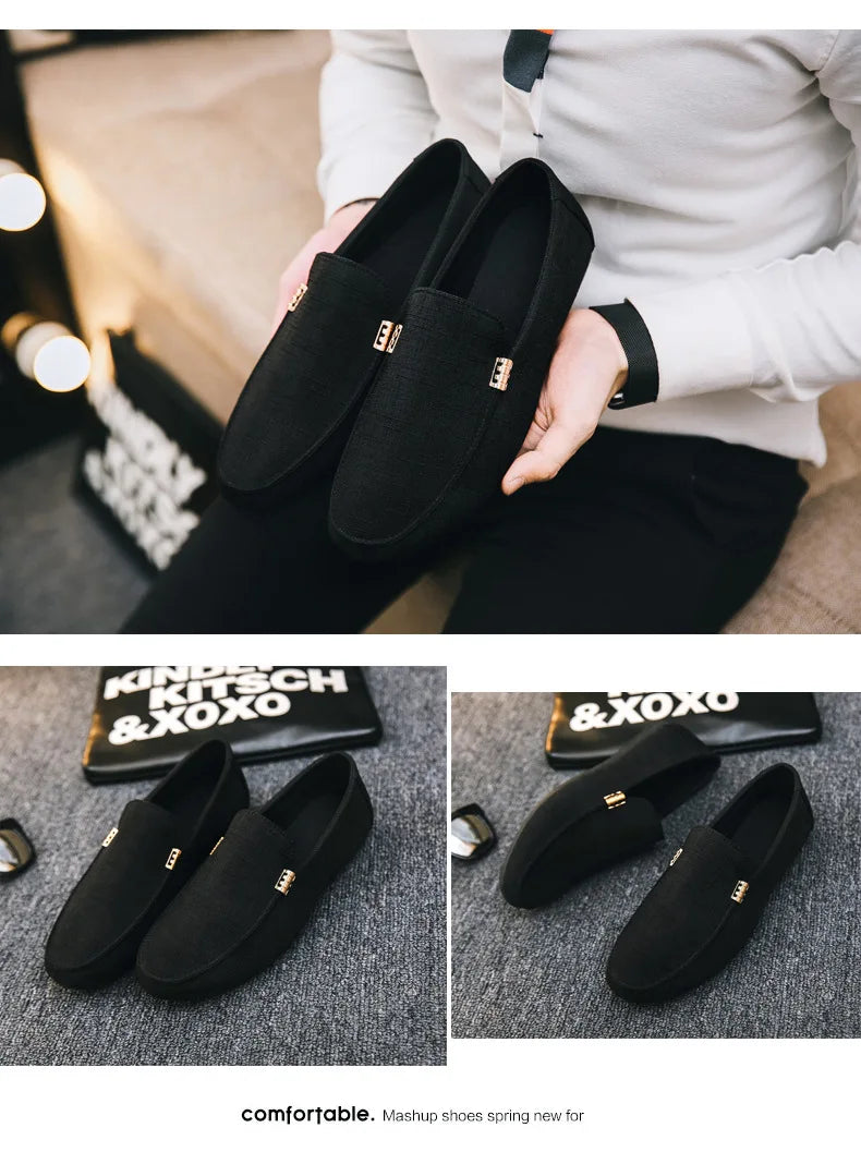 Shoes Men Casual Comfort Men Shoes Denim Male Shoes Adult Footwear 2023 New Men Loafers Canvas Shoes Men Sneakers Driving Shoes