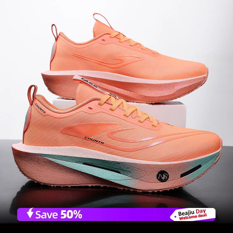 Running Shoes Men Carbon Plate Speciality Marathon Sports Breathable Lightweight Women's Comfortable Nonskid Leisure Sneakers