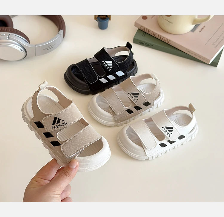 Kids Sandals Children Summer Beach Shoes for Boys Girls Toddlers Little Boy Sandals Fashion 2025 New Toes-covered Anti-kick Soft