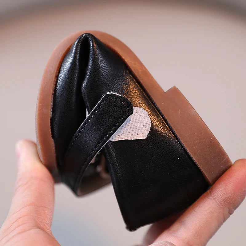 Spring and Autumn Children's Shoes, Small Leather Shoes  Casual Babies Square Mouth Shoes Bow Ties  Princess Shoes Single Shoes