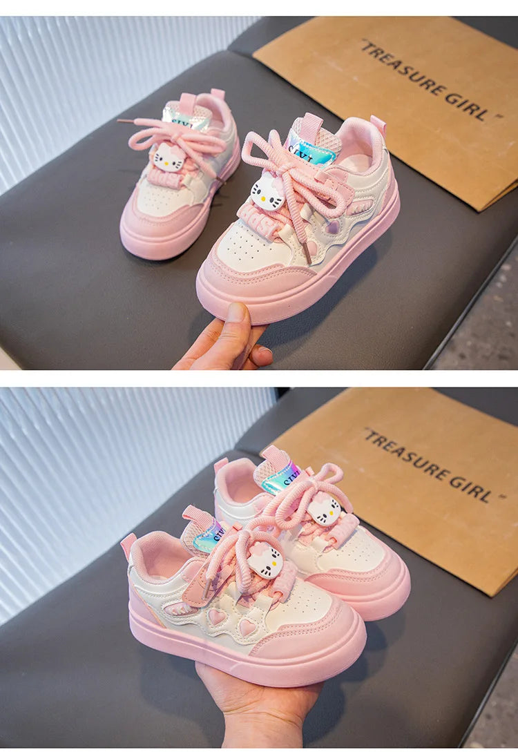 New 2025 Spring Autumn Girls Fashion Sneakers Princess Style Lightweight Casual Shoes for Little Girls