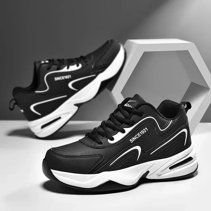 Men's Waterproof Leather Sneakers - Outdoor Walking Sports Shoes
