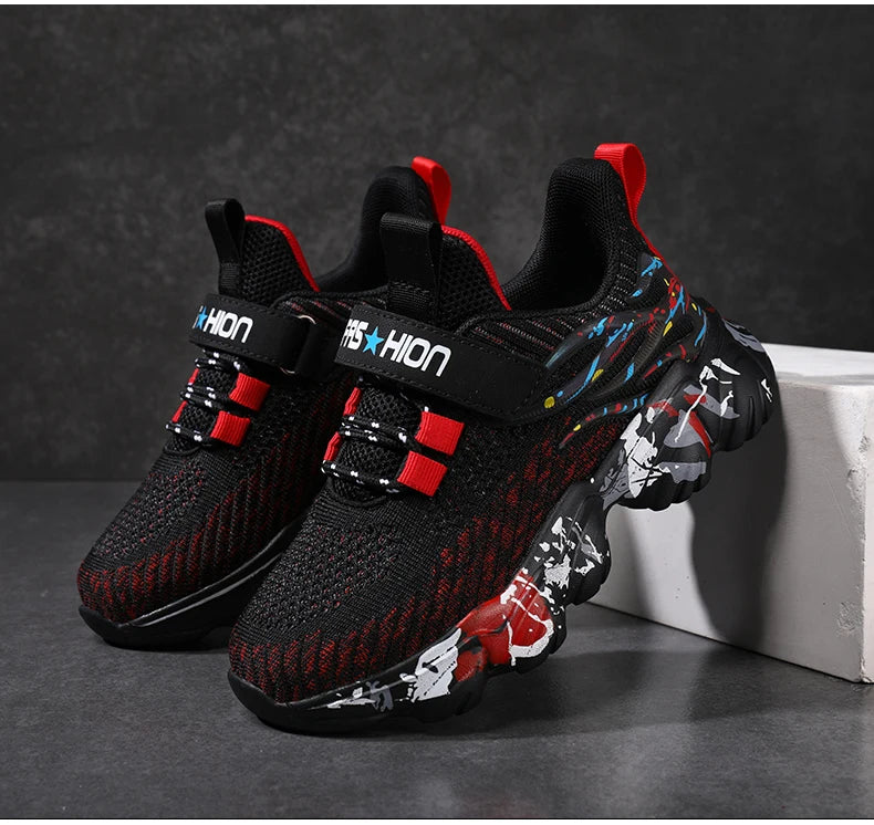 Autumn Children Fashion Sports Shoes High Quality Outdoor Sneakers Boys Girls PU Leisure Trainers Shoes Kids Casual Sneaker