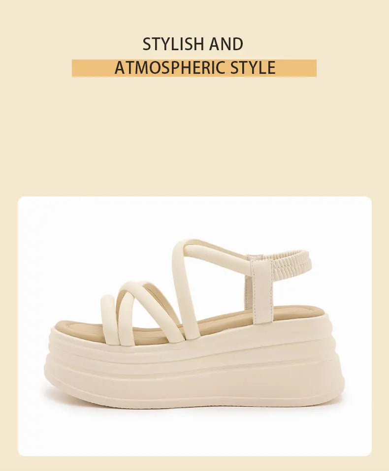 Women's Sandals Are Fashionable and Versatile. 2025 New Summer Style Outer Wear That Does Not Tire Your Feet. Platform Thick-Soled Women's Shoes. Non-Slip Roman Beach Shoes