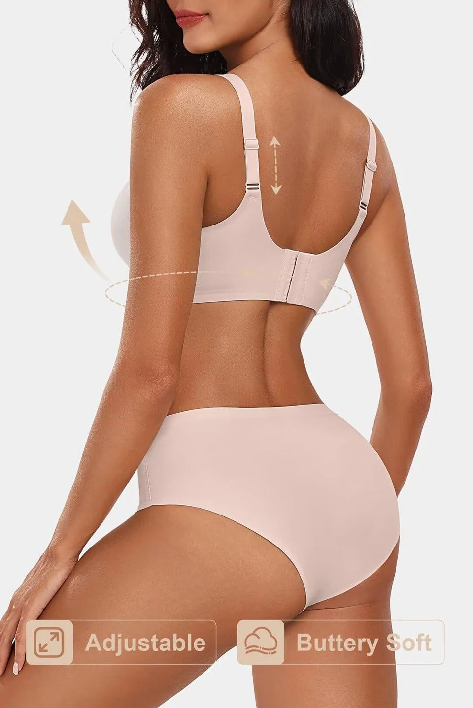 Women's Push Up Soft Bra Removable Padded Non Wired Bra Comfort Seamless Full Coverage Everyday Bra Underwear For Women