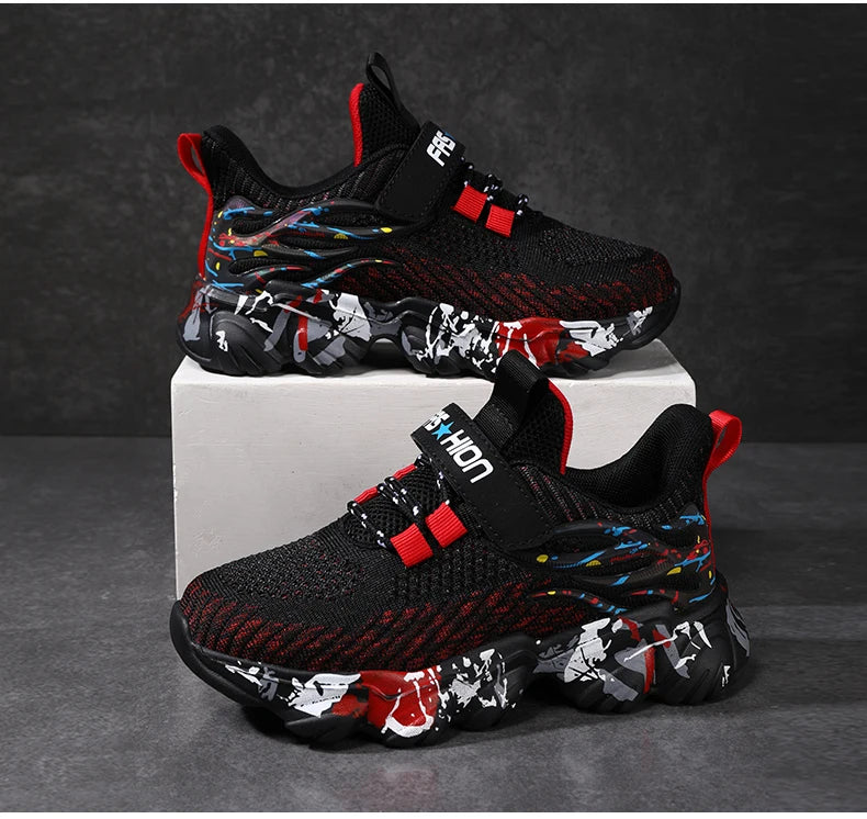 Autumn Children Fashion Sports Shoes High Quality Outdoor Sneakers Boys Girls PU Leisure Trainers Shoes Kids Casual Sneaker