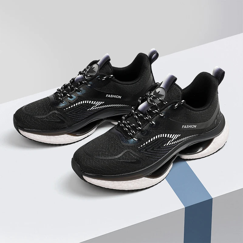 Air Cushion Carbon Plate Sports Running Shoes Men Breathable Lightweight Women's Comfortable Athletic Nonskid Sneakers