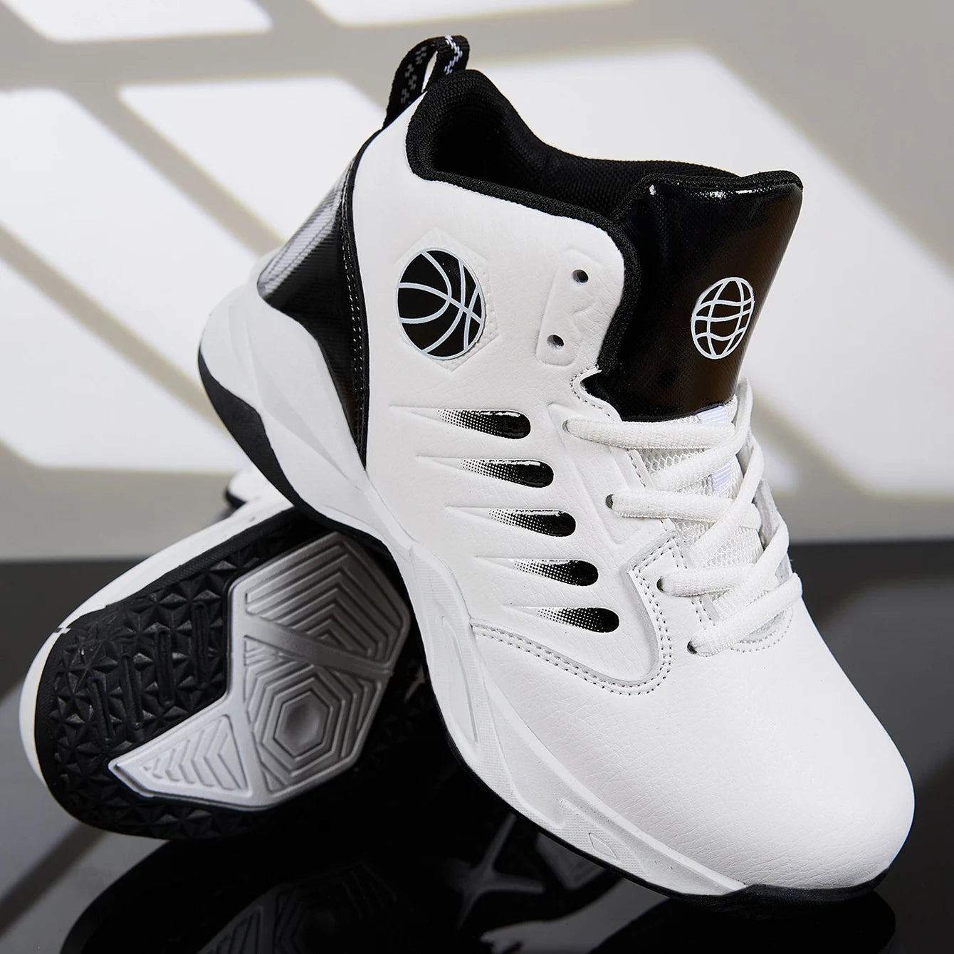 Kids High-Top Basketball Shoes - Anti-Slip Breathable Athletic Sneakers