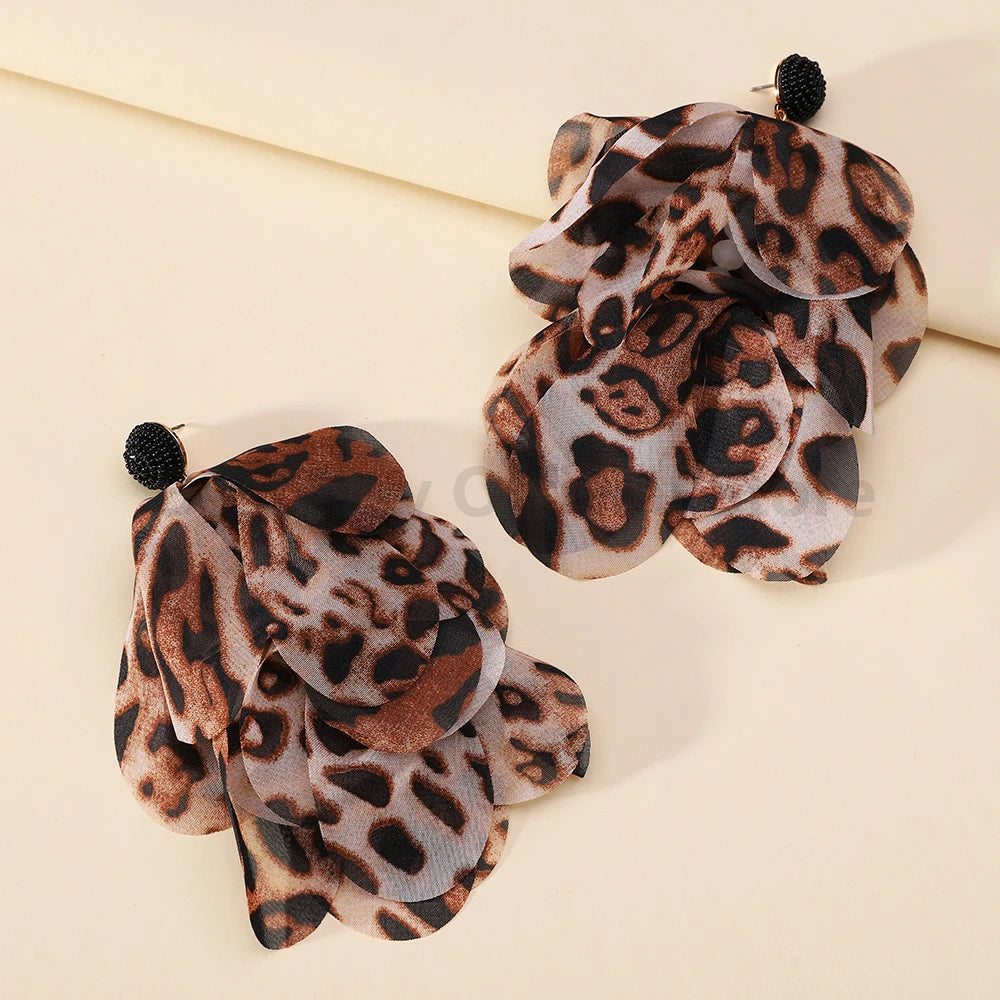 Boho Multicolor Cotton Flower Petal Dangle Earrings For Women Luxury Elegant Handmade Beaded Tassel Ear Pendant Fashion Jewelry