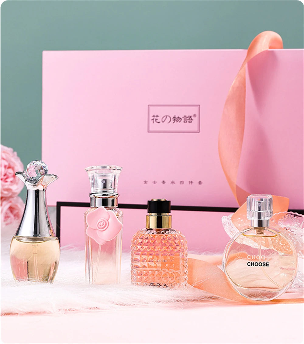 4Pcs Set Women's Perfume 100ml Fresh Natural Floral Scent Parfum Femme Spray Feminino Original Perfumes De Mujer