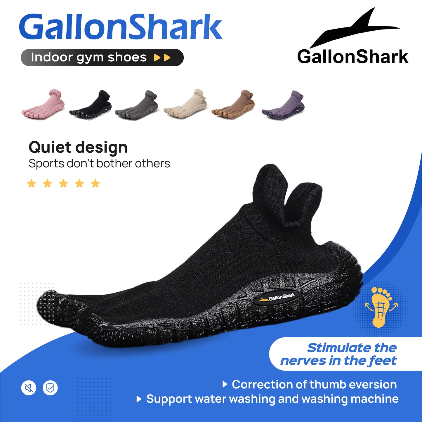 Five finger shoes, split toe shoes, men's and women's fitness soft soled shoes, Pilates yoga fitness barefoot shoes, beach shoes