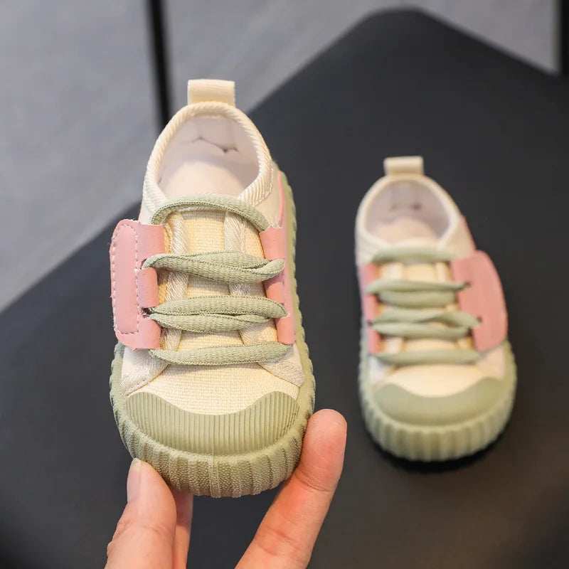 Kids Shoes Girls Boys Sneakers Canvas Toddler Breathable Shoes Spring Running Sport Baby Soft Unisex Casule Sneaker for 1-8Y