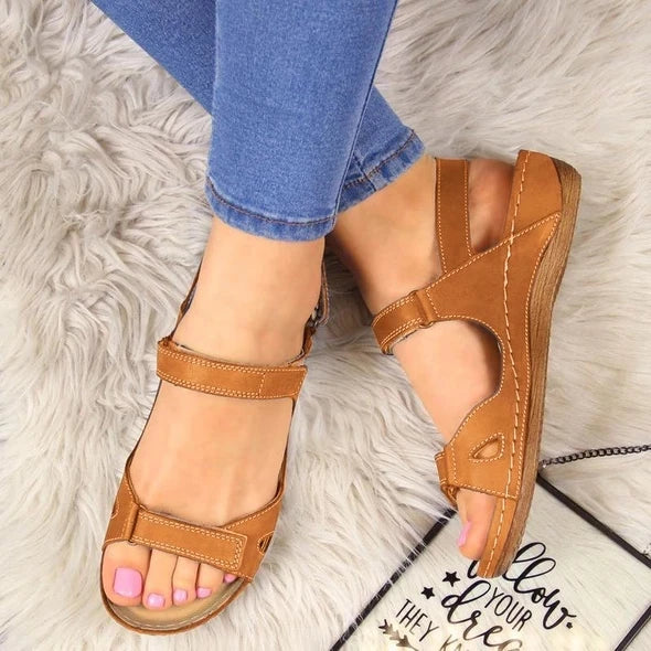 2025 NEW Sandals Women Summer Open Toe Comfy Super Soft Premium Orthopedic Low Heels Walking Sandals Fashion Sandals