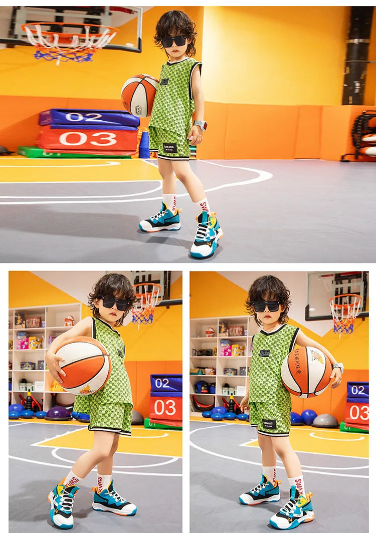 Boys' basketball shoes 2025new children'smeshbreathablesneakersboys' casual shoes, middle and big children's running shoes, tide