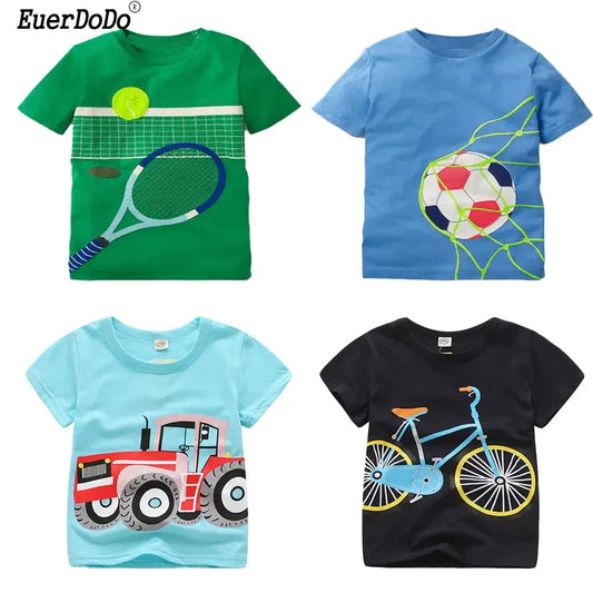 Children Shirts Cotton Kids Tops Cartoon T-shirt For Boys Girls Blouse School Child Outerwear 2024 Baby Tees 2-8years