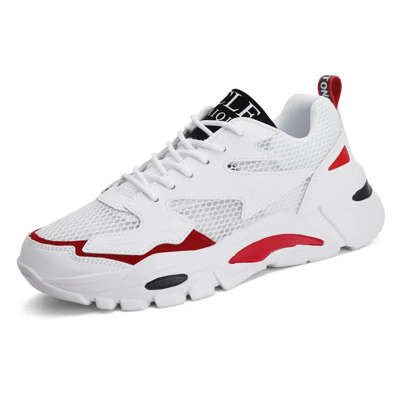 Mesh Men's Sneakers white summer platform sneakers Stylish Lace-up Male Sneaker Breathable Man Tenis Footwear men's sports shoes