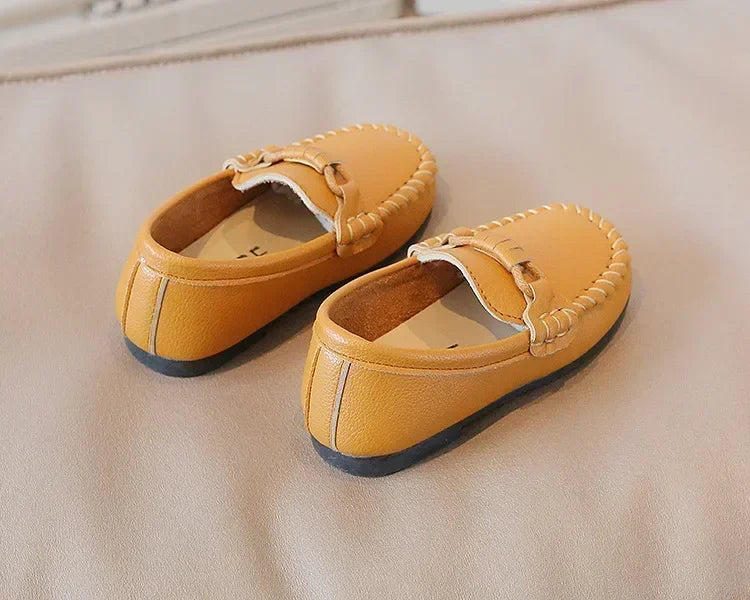 Boys Leather Shoes Black White for School Party Wedding Kids Formal Flats Loafers Slip-on Soft Loafers Children Moccasins 21-30
