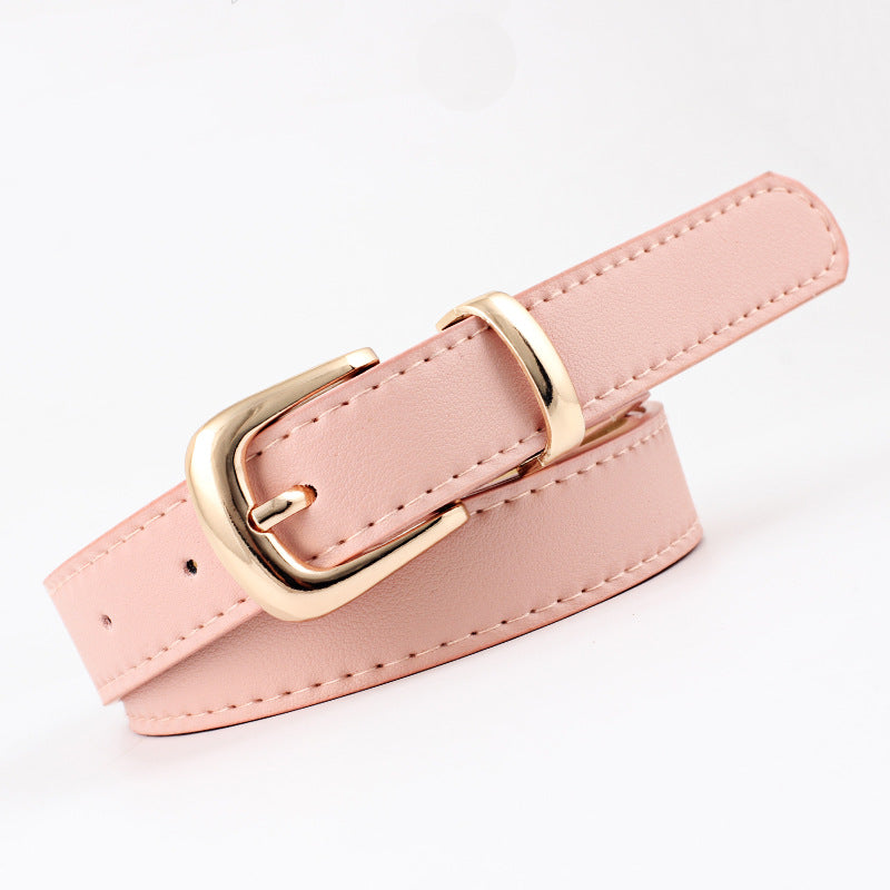 2.4X105cm Women Belts PU Leather Simple Metal Buckle Belt Girls Dress Jean Pants Waistband Belts for Lady Luxury Designer Brand