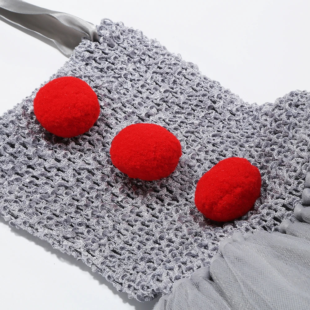 2025 Halloween Cosplay Costume For Kids Gray Joker Girls Tutu Dress Scary Clown Costume Carnival Party Dress Up