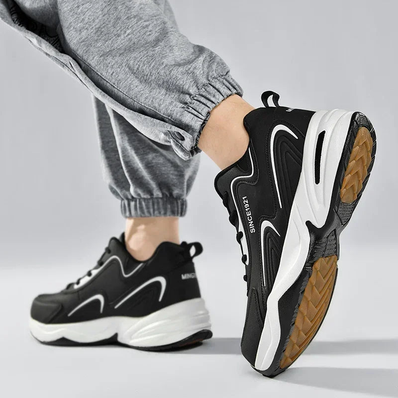 Men's Waterproof Leather Sneakers - Outdoor Walking Sports Shoes