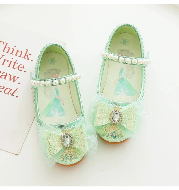 Baby Girl's Princess Shoes Leisure Candy Color Bowtie Kids Ballet Flats Toddler Light Rhinestone Pearl Autumn Children Flat Shoe