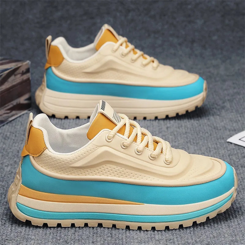 New Shoes for Men Chunky Sneaker Thick-soled Casual Sport Shoes Street Trend Colors Height Increasing Platform Shoes
