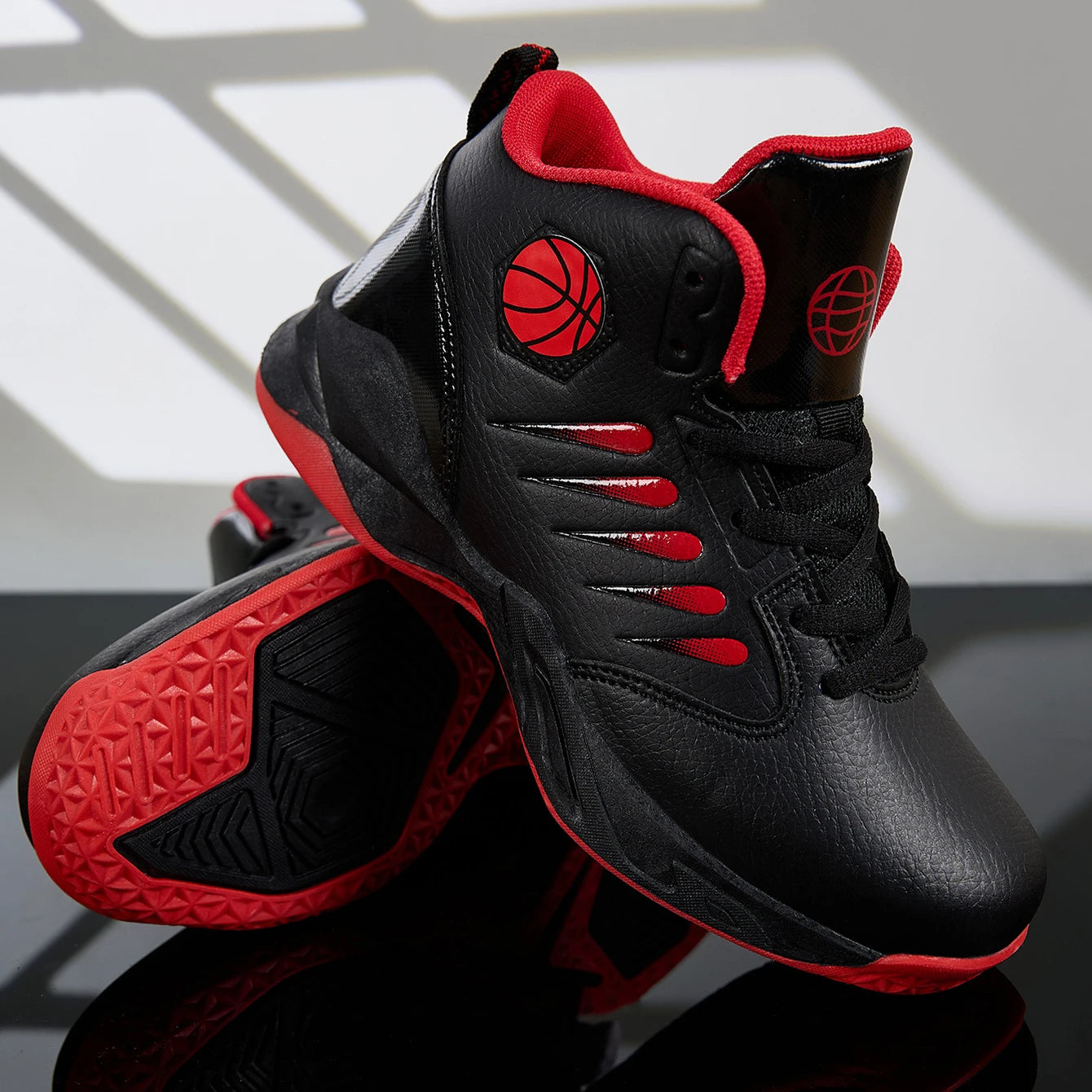 Kids High-Top Basketball Shoes - Anti-Slip Breathable Athletic Sneakers