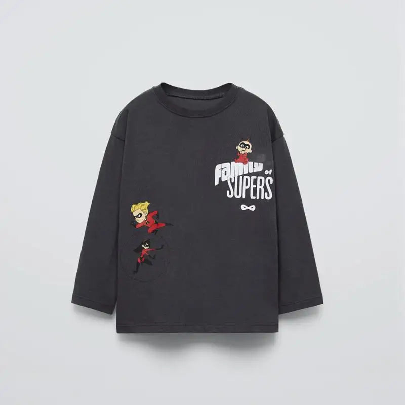 Black TShirt For Boys Child Round Neck Short Sleeve Tops New Toddler New Fashion Printed Tees Kids Thin Loose Casual Costume