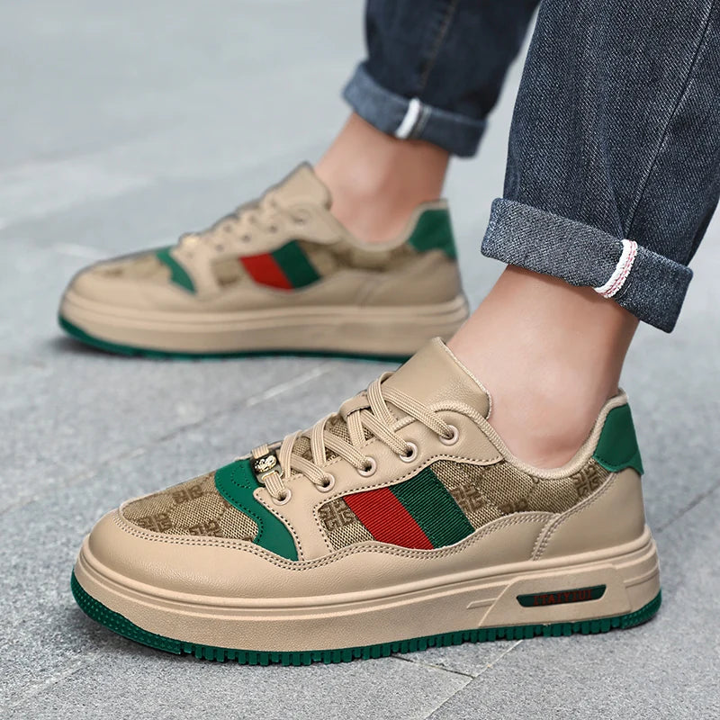 Men's Sports Shoes Fashion Thick Soled Breathable Comfortable Casual Shoes Outdoor Walking Lightweight Flat Shoes