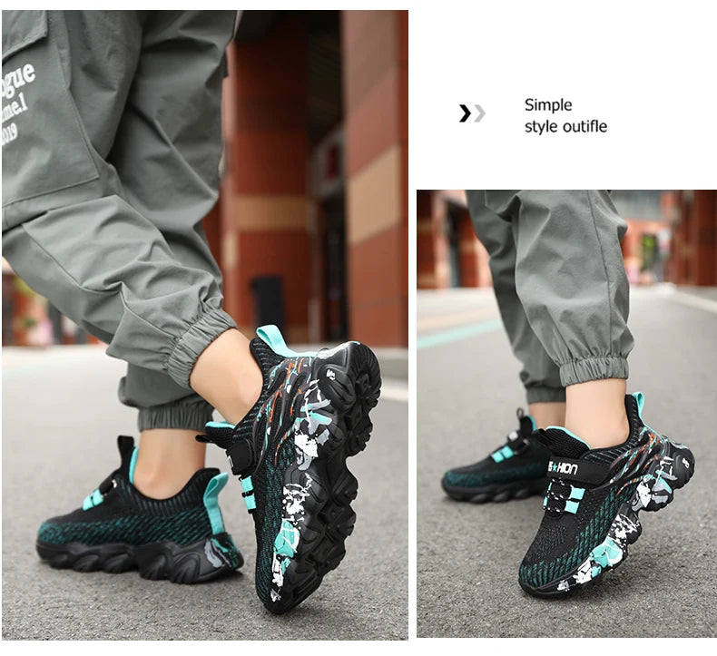 Autumn Children Fashion Sports Shoes High Quality Outdoor Sneakers Boys Girls PU Leisure Trainers Shoes Kids Casual Sneaker