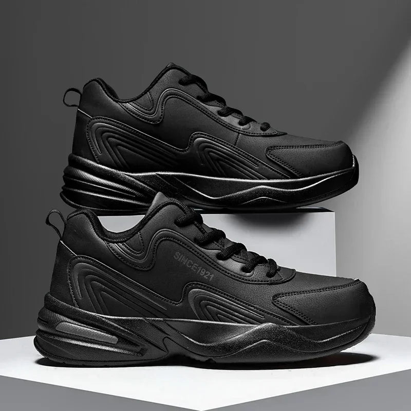 Men's Waterproof Leather Sneakers - Outdoor Walking Sports Shoes