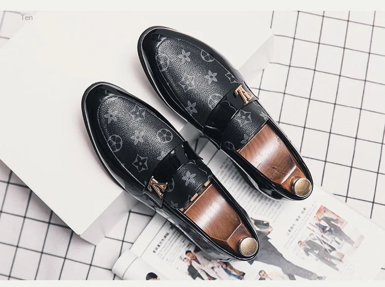 Loafers 2025 New Men's Shoes British Business Genuine Leather Slip-On Soft Surface Small Leather Shoes Pointed Toe Trendy Shoes