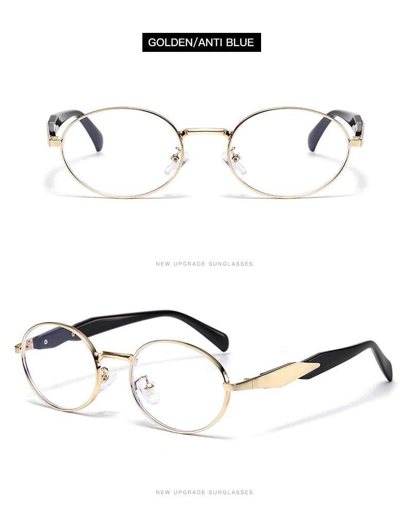 Car Sun Glasses 3pcs New Metal Small Oval Sunglasses Women Trend High Quality Classic Men Luxury Brand Eyewear Unisex