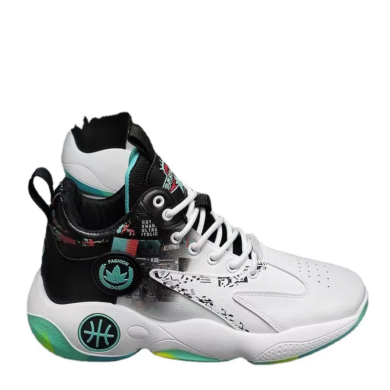 High-top Basketball Shoes Men's 2025 Summer New Thick-soled Height-enhancing Youth Student Sports Shoes Breathable and Non-slip