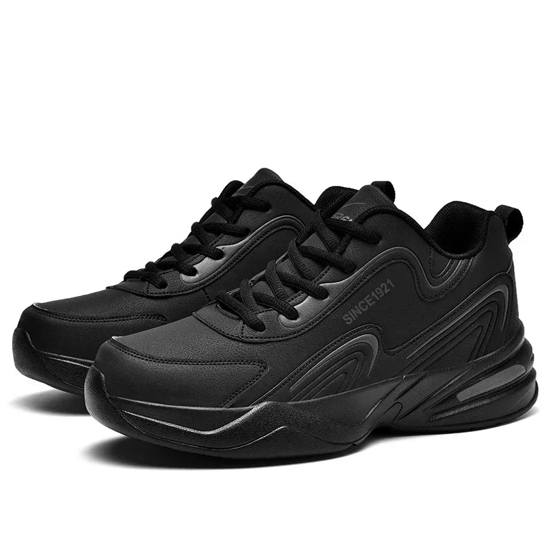 Men's Waterproof Leather Sneakers - Outdoor Walking Sports Shoes