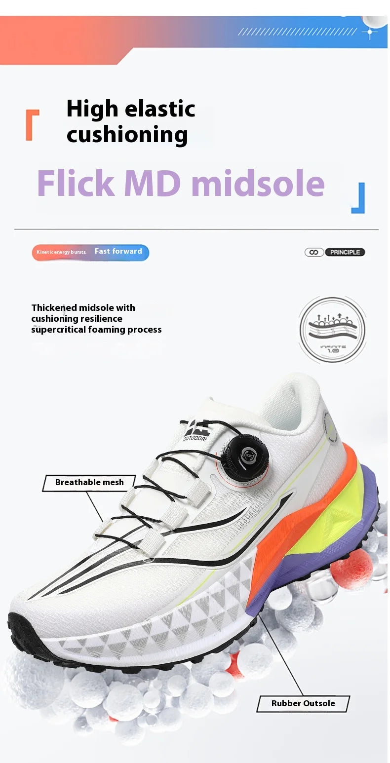 2025 New Lightweight Outdoor Casual Sports Shoes With Rotating Buckle Carbon Plate And Popcorn Outsole Running Shoes For Men