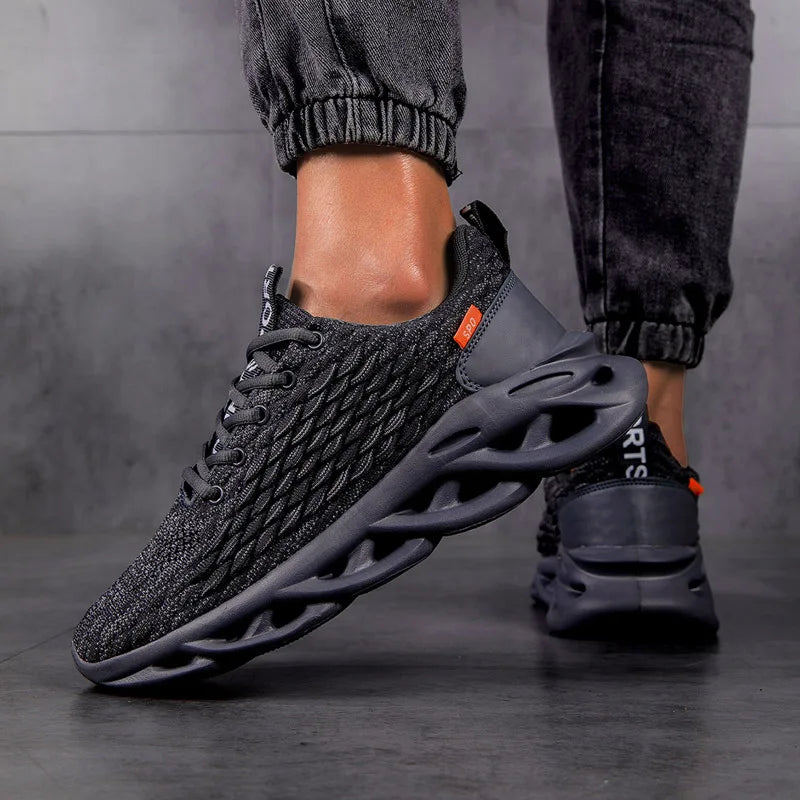 MAEDEF Summer Men's High Quality Sneaker Casual Sport Tennis Shoes Solid Color Breathable Lace-up Outdoor Running Training Shoes