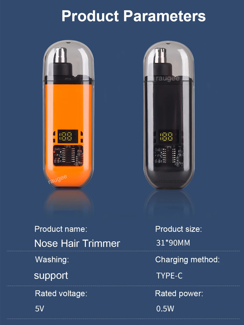 Ear and Nose Hair Trimmer Mini Nose Hair Clipper Painless Portable USB Rechargeable Professional Electric Nose Hair Remover