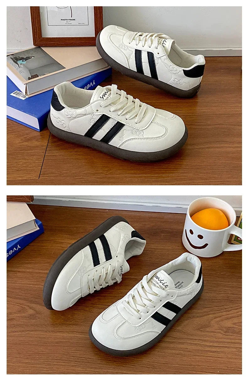 Women's Casual Outdoor Lace UpSport Shoes 2025 Spring Autumn Designer Korean Round Toe Sneakers Vulcanized Shoes Tenis De Mujer