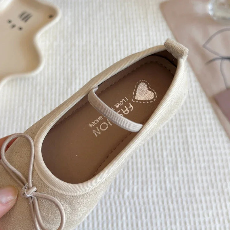 2025 Spring Autumn New Children Leather Shoes for Girls Fashion Korean Style Soft Sole Anti-slippery Sweet Bowtie Princess Shoes