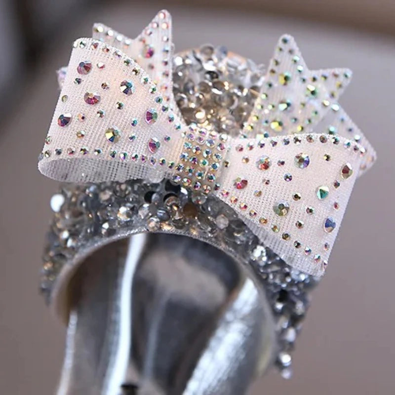 Autumn Summer Kids Leather Shoes Fashion Sequins Pearl Bow Girls Princess Shoes Children Sandals Party Shoes