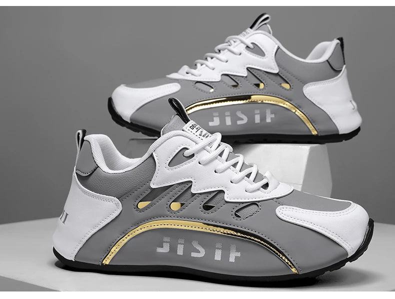 2025 Men Sneaker High Quality Leather Casual Shoes for Men Fashion All-match Sports Shoes Platform Comfortable Men Running Shoes