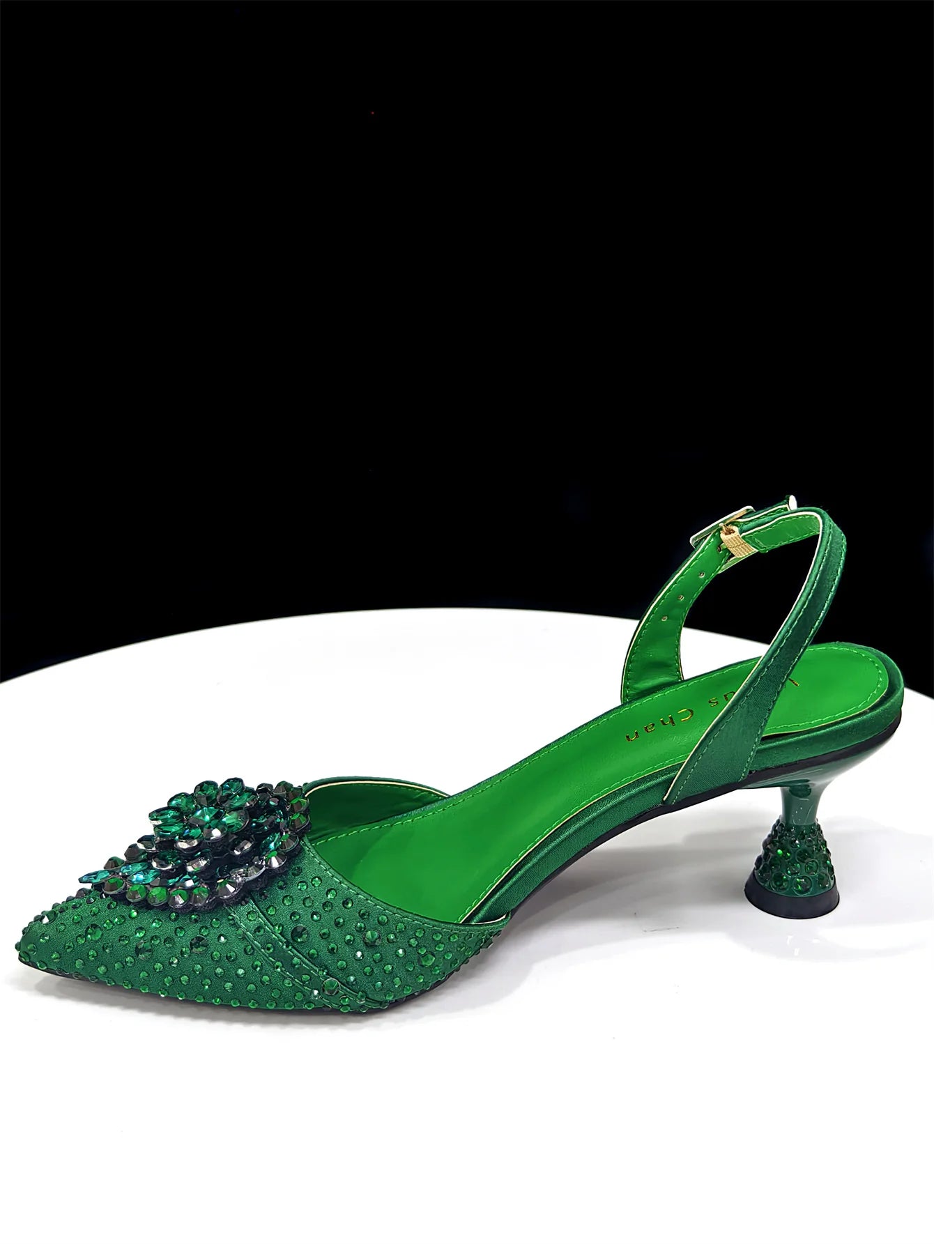 Pointed Toe High Heels Sandals for Women 2025 Elegant Blue Diamond Pumps Italian Shoes and Bags Matching Set